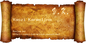 Vaszi Karmelina névjegykártya